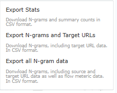 N-gram Export Options